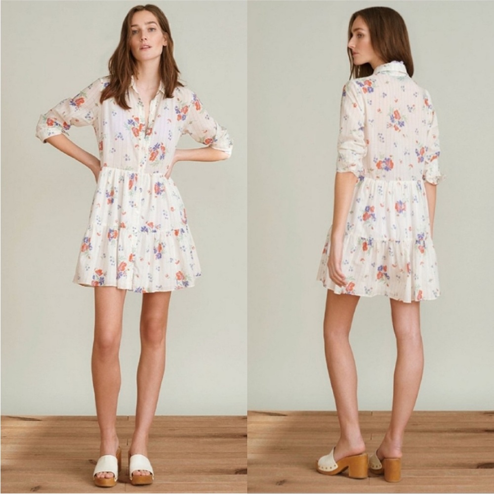 Veronica Beard Jemila Shirtdress in Off White Multi